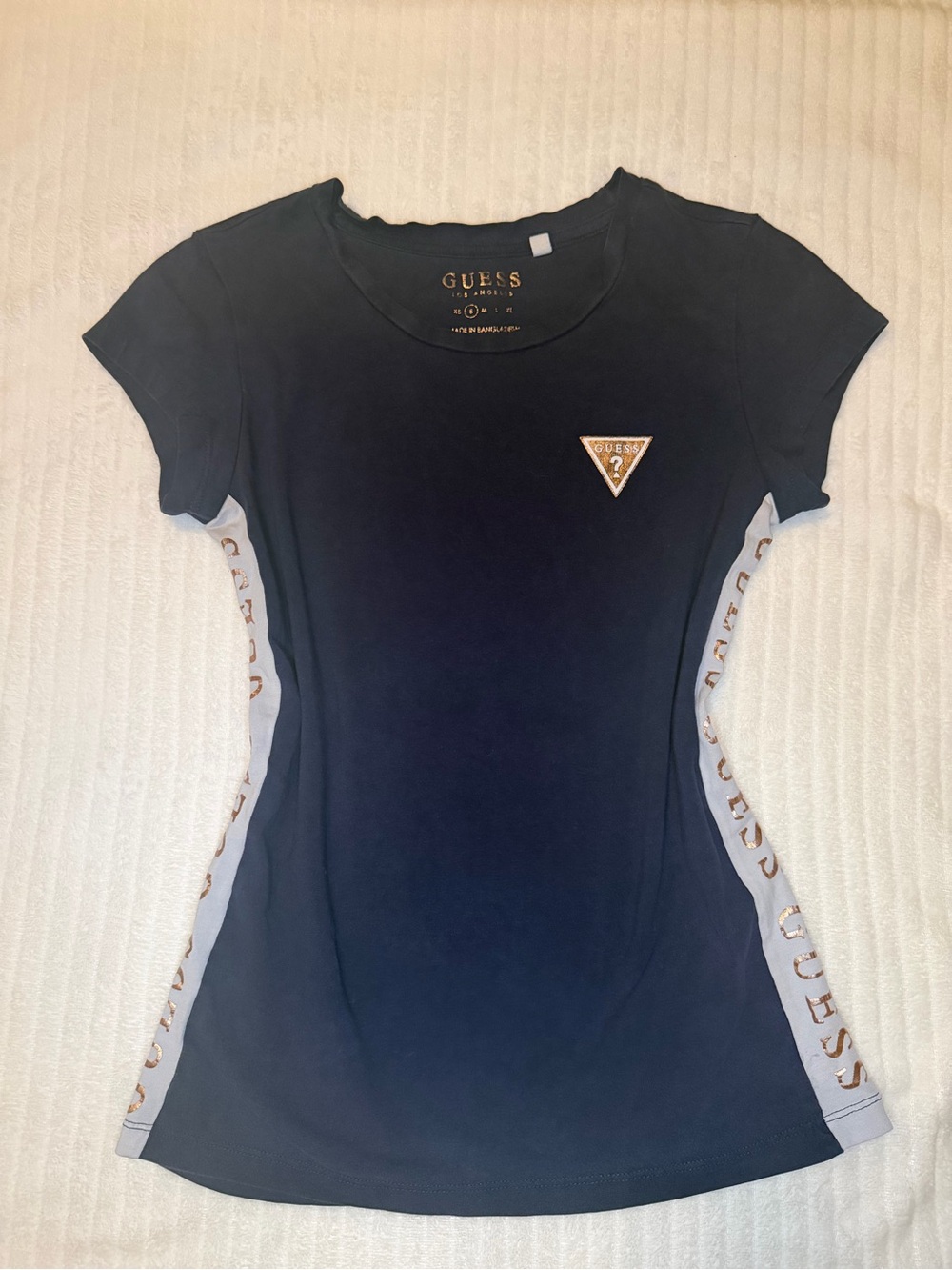 GUESS Los Angeles Navy Blue Side Logo T-Shirt Size S